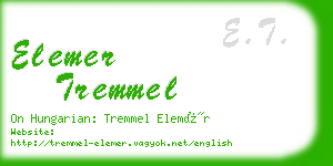 elemer tremmel business card